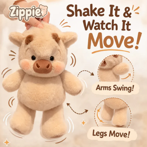 Zippie® Running Highland Cow Plushie