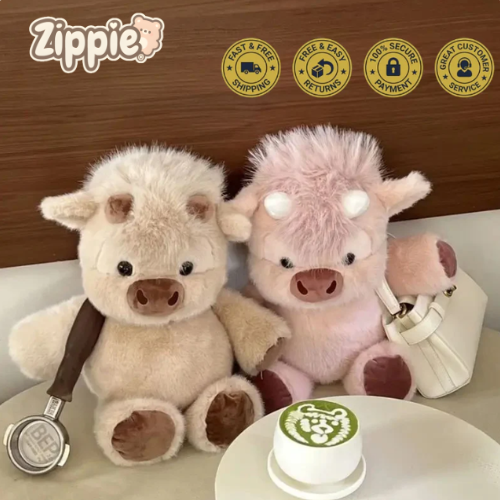 Zippie® Running Highland Cow Plushie